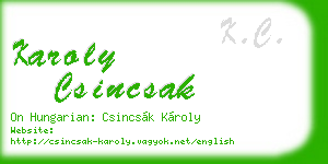 karoly csincsak business card