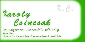 karoly csincsak business card